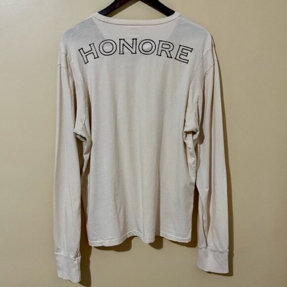 Guess| Men’s Y2K Honore Coat of Arms Cream Long Sleeve Knit Shirt Sz XL - Picture 3 of 5